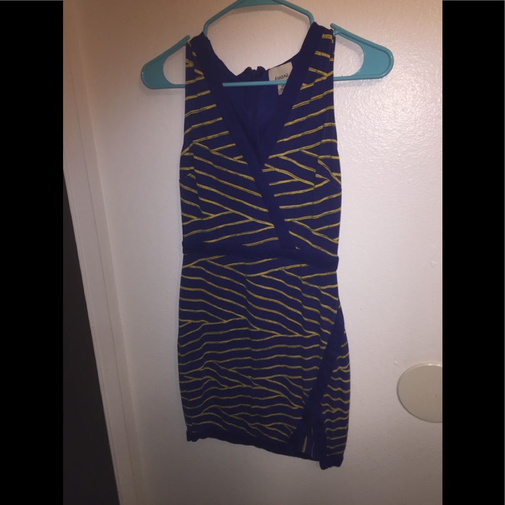 Ambar blue and yellow striped dress